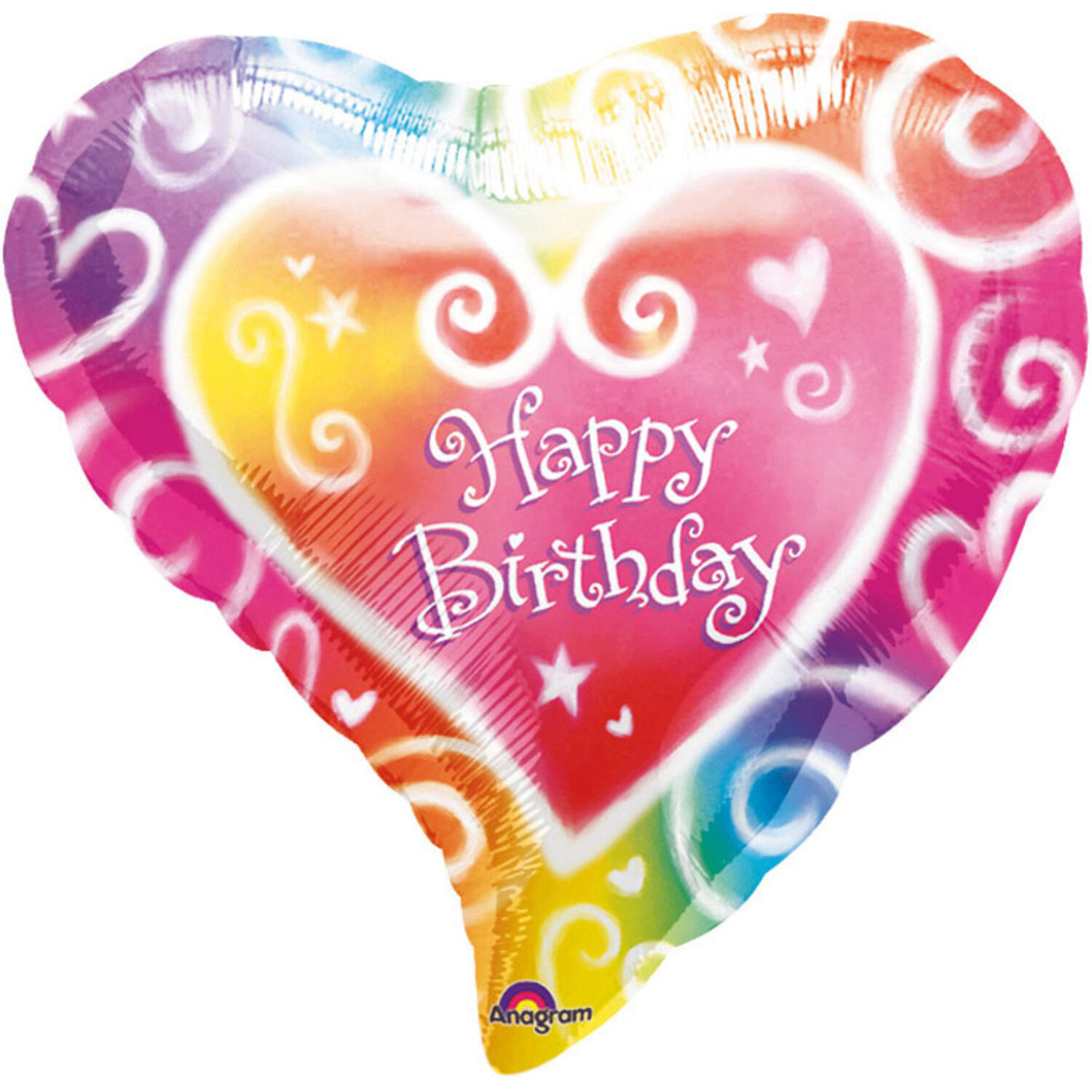 Standard Watercolour Birthday Foil Balloon S40 Packaged 45 c